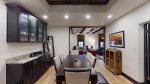High ceilings and contrasting wooden beams